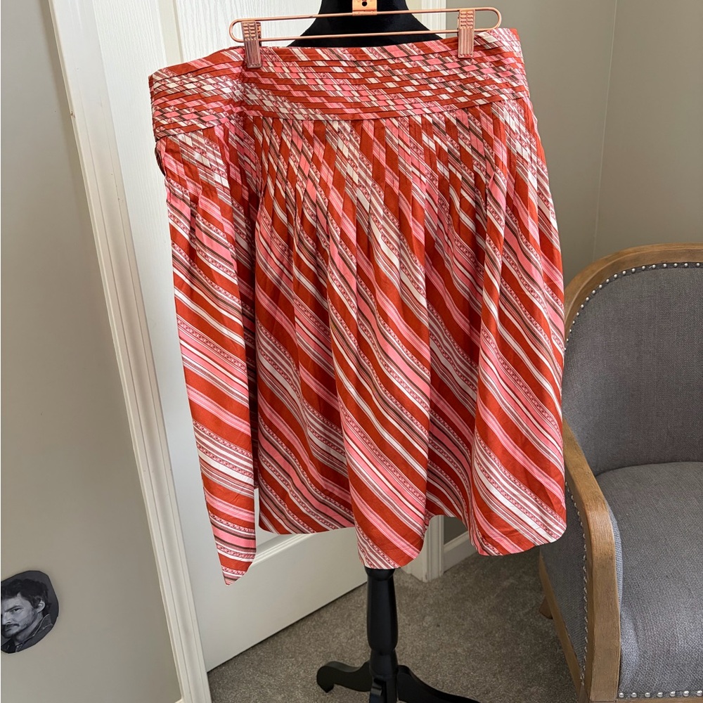 Talbots Red and White A-Line Skirt